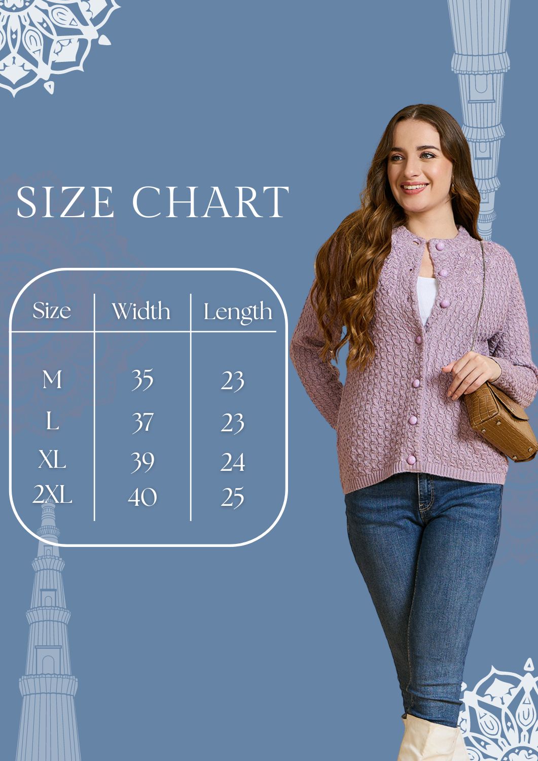 Clapton Floral Embroidered Knit Design Pure Wool Cardigan Pink