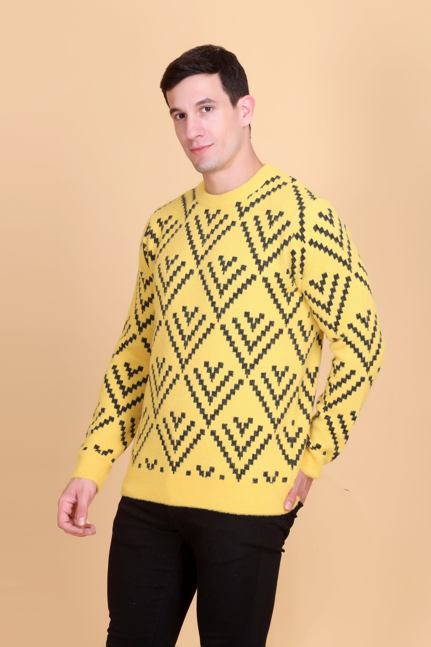 Round neck men sweater
