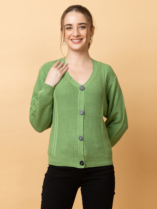 Clapton Women Parrot Self Knitted Cardigan