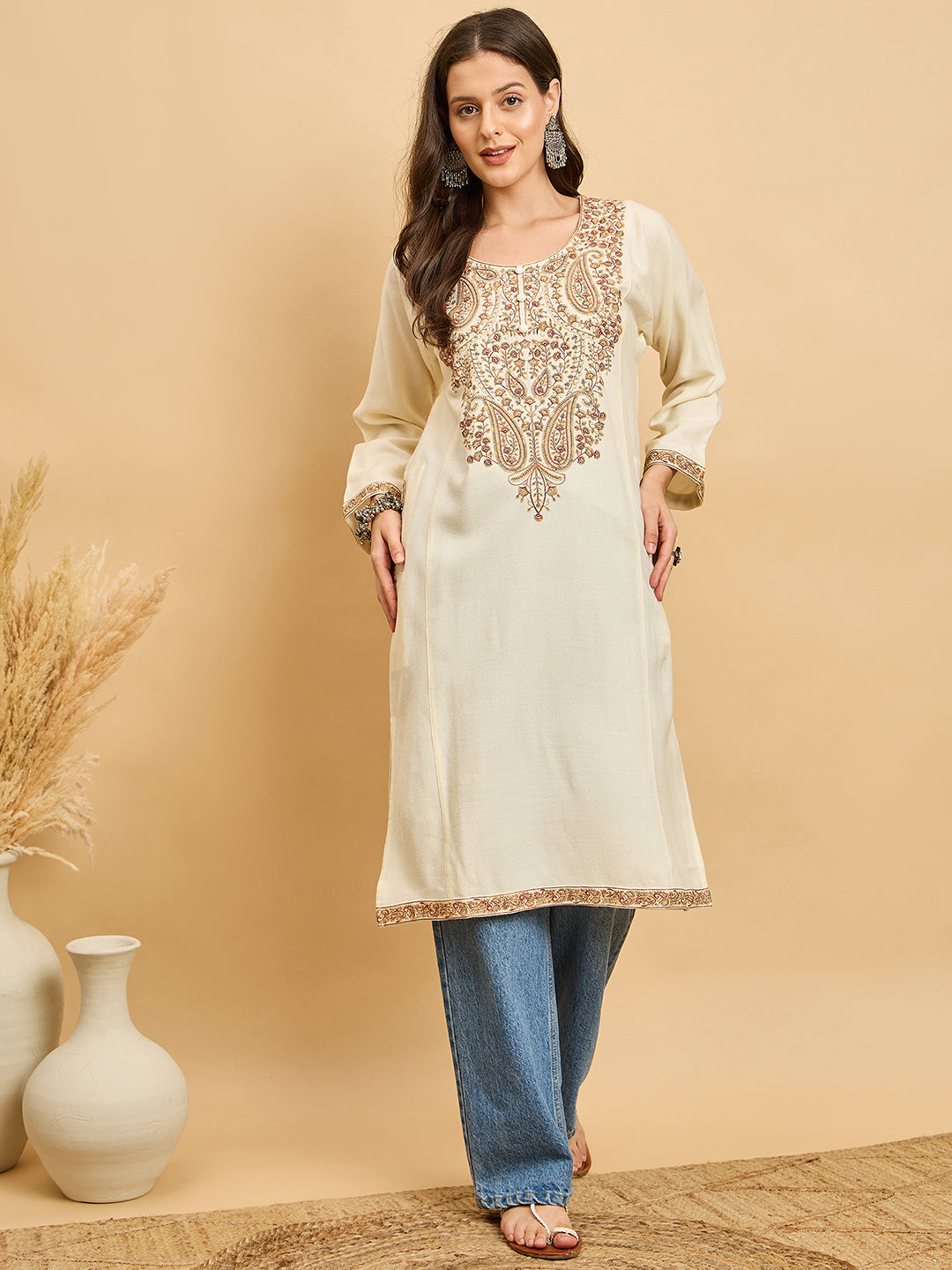 Embroidered Kashmiri Phiran (Free Size)
