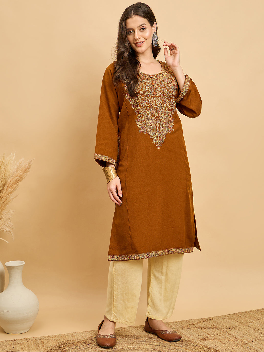 Embroidered Kashmiri Phiran (Free Size)