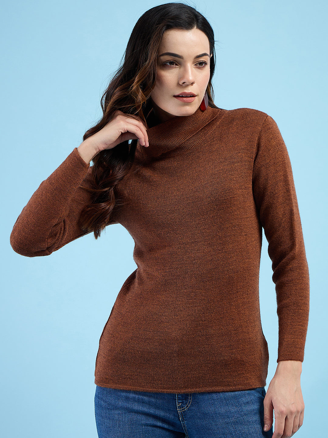 Clapton turtleneck High Neck Top knitted Winter Sweater for Women Pure