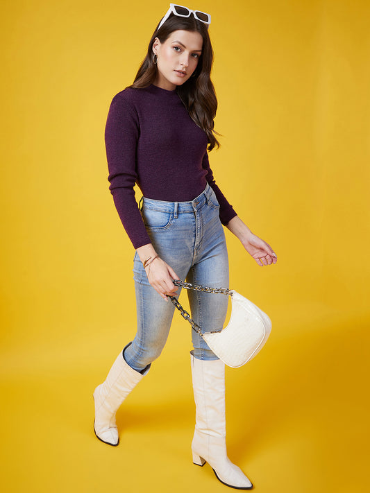 Wool Blend Crew Neck Full Sleeve Jamuni Top