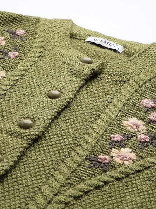 Wool Knit Crop Cardigan for women