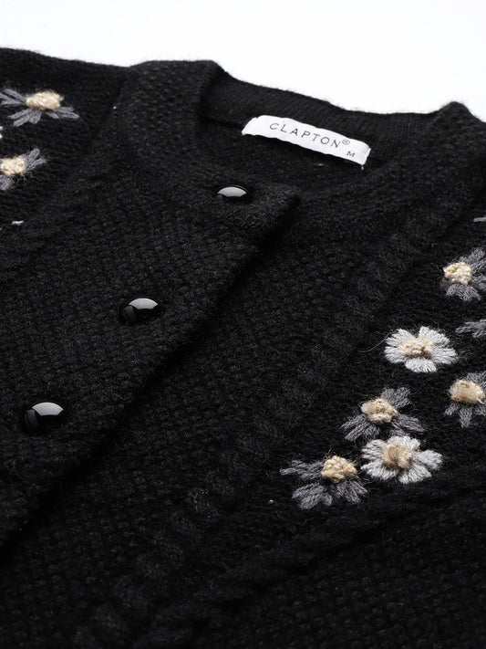 Wool Knit Crop Cardigan for women