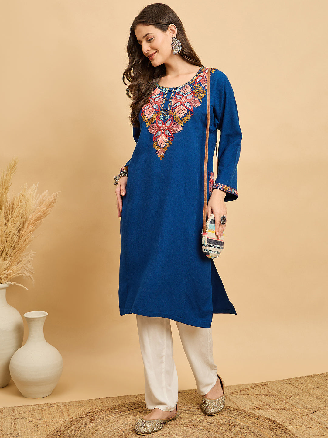 Embroidered Kashmiri Phiran (Free Size)