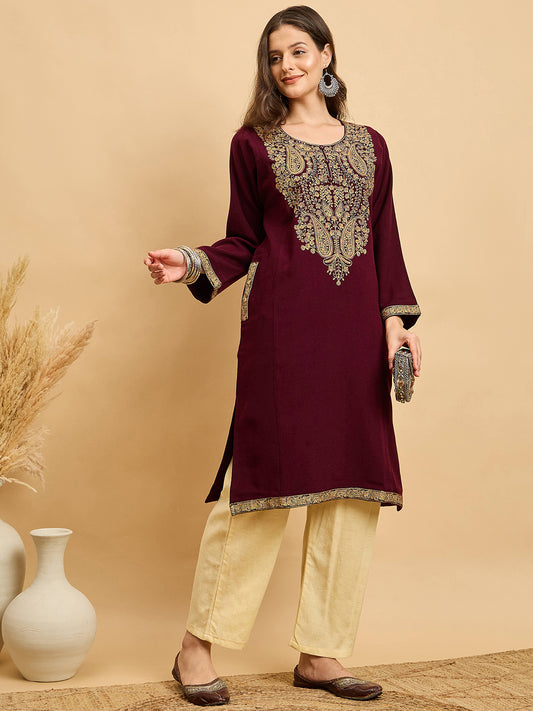 Embroidered Kashmiri Phiran (Free Size)