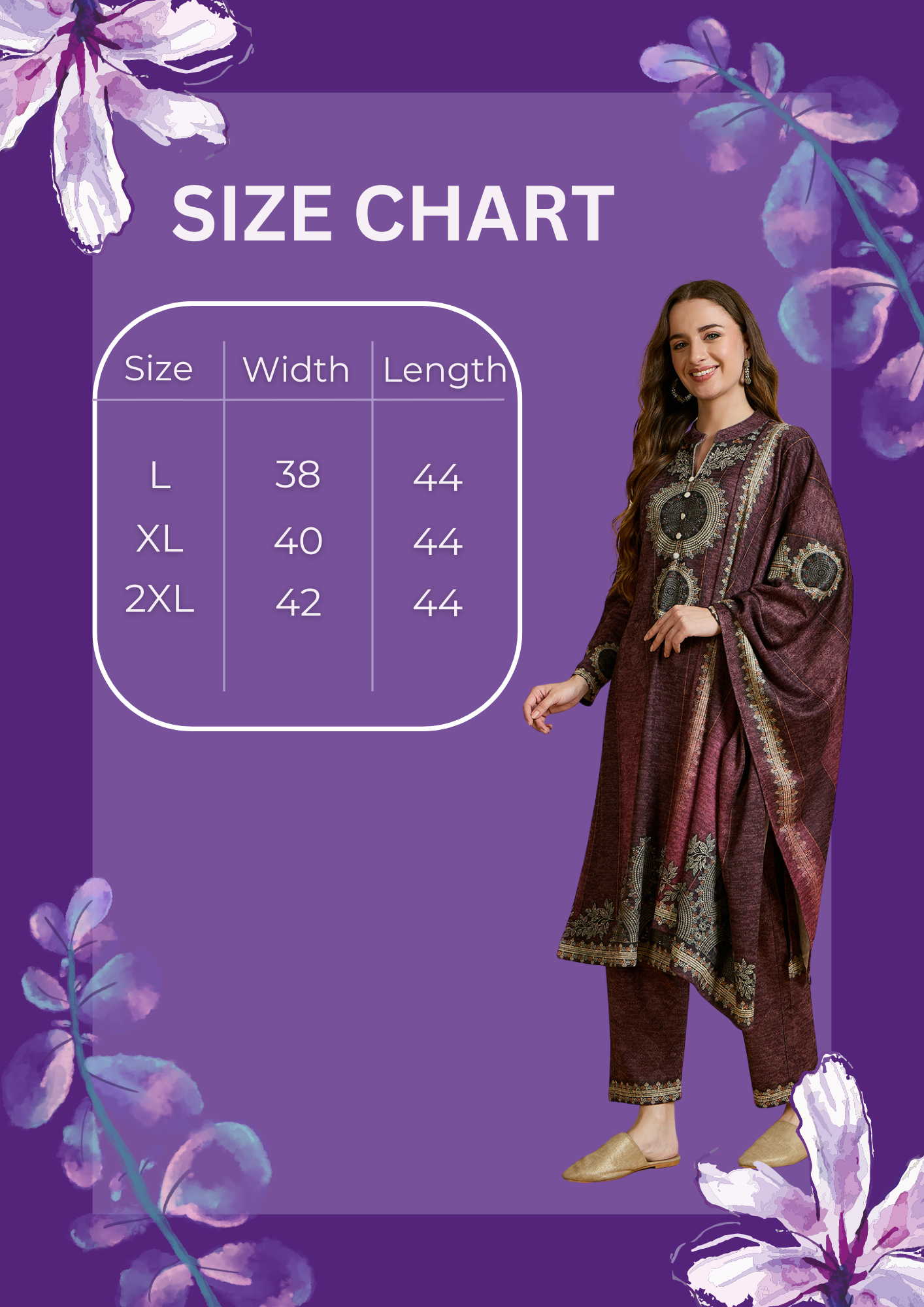 Clapton Printed Work Straight Kurta Pant With Dupatta Set Maroon
