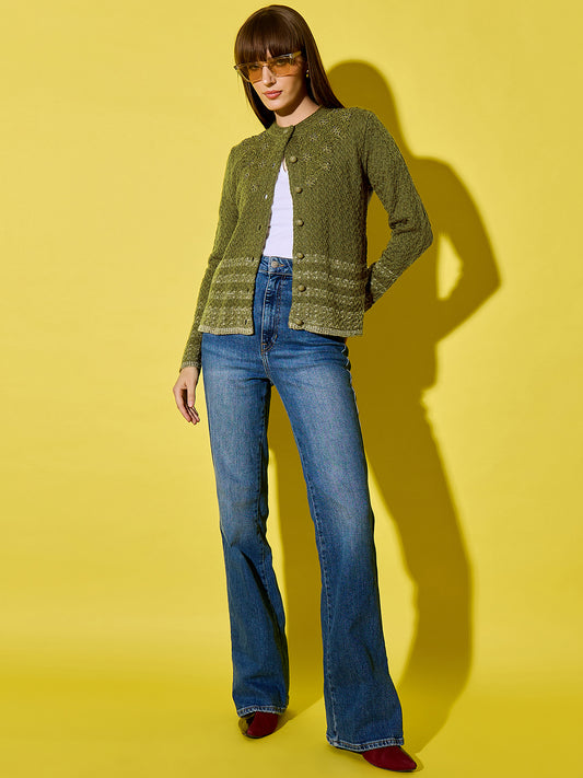 CWomen’s Embroidered Knit Cardigan