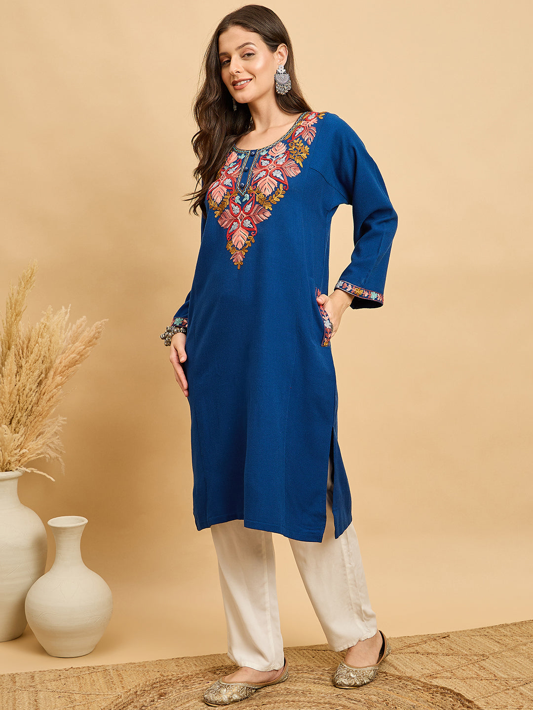 Embroidered Kashmiri Phiran (Free Size)