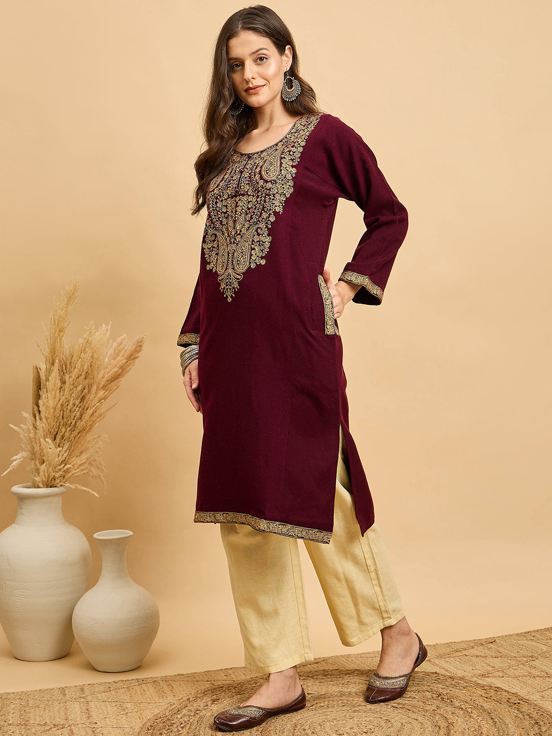 Embroidered Kashmiri Phiran (Free Size)