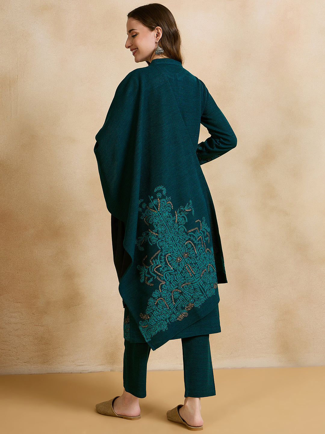 Clapton Embroidered Straight Kurta Pant With Dupatta Set Green