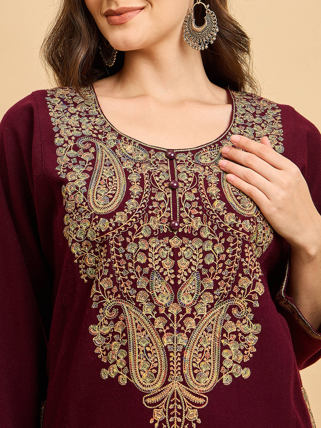 Embroidered Kashmiri Phiran (Free Size)