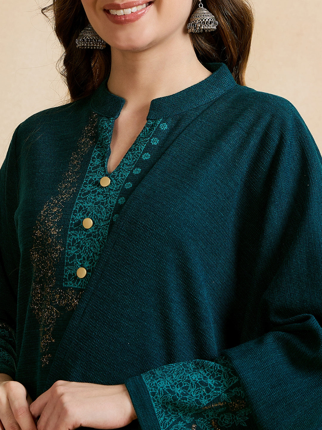 Clapton Embroidered Straight Kurta Pant With Dupatta Set Green