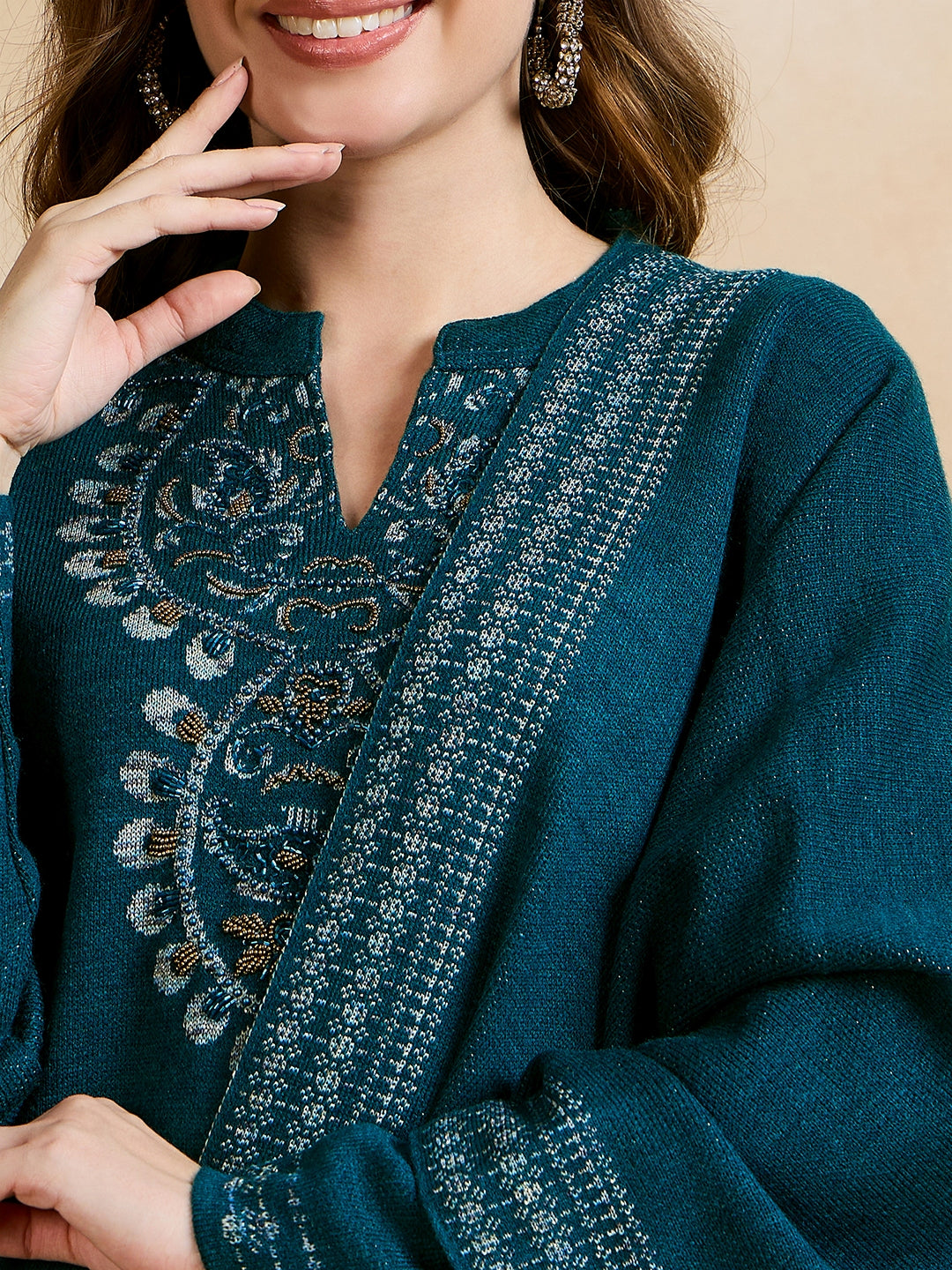 Clapton Embroidered Straight Kurta Pant With Dupatta Set Green