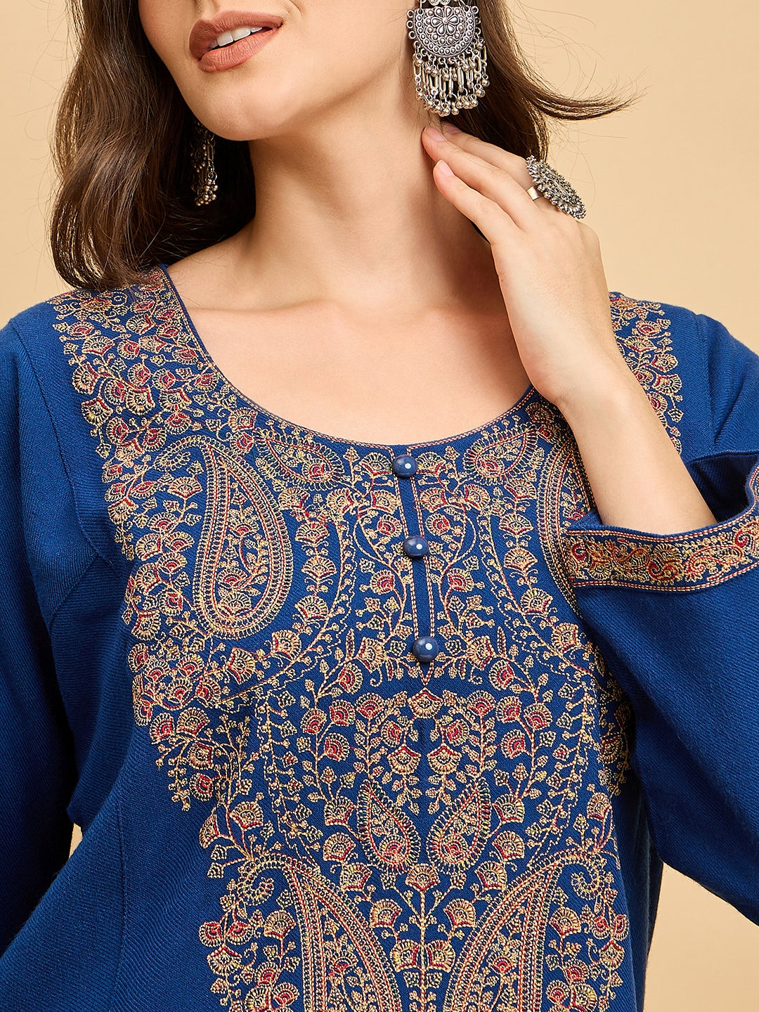 Embroidered Kashmiri Phiran (Free Size)