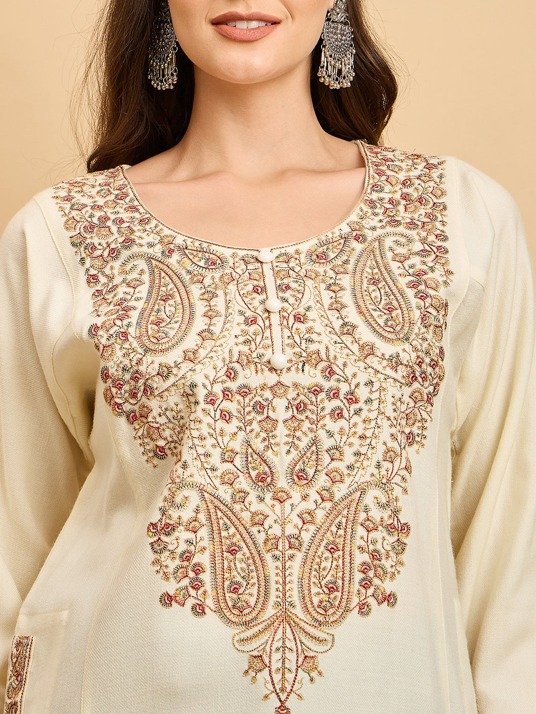 Embroidered Kashmiri Phiran (Free Size)