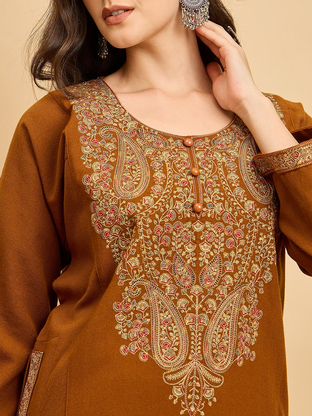 Embroidered Kashmiri Phiran (Free Size)