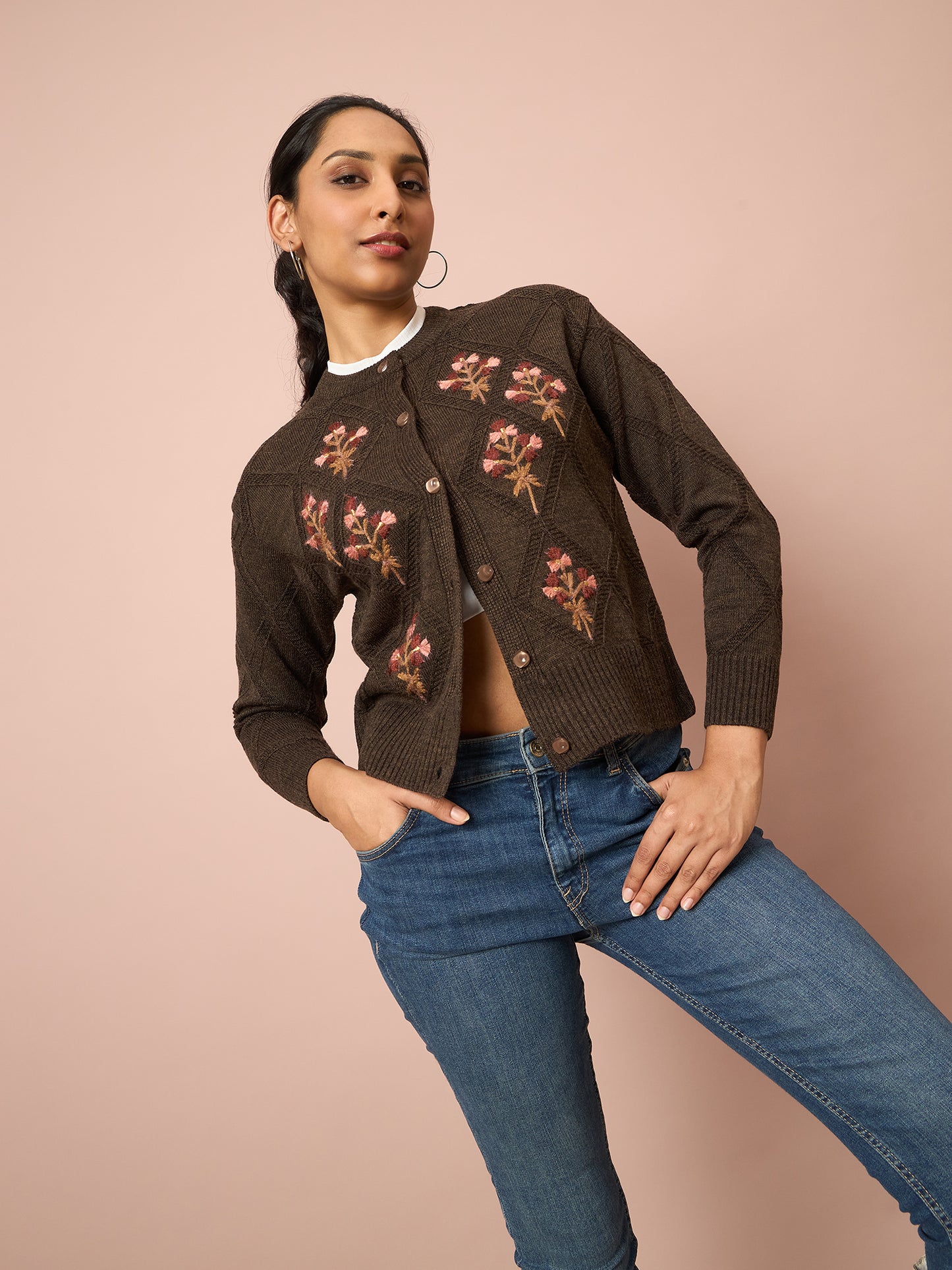 Floral Embroidered Cardigan | Clapton