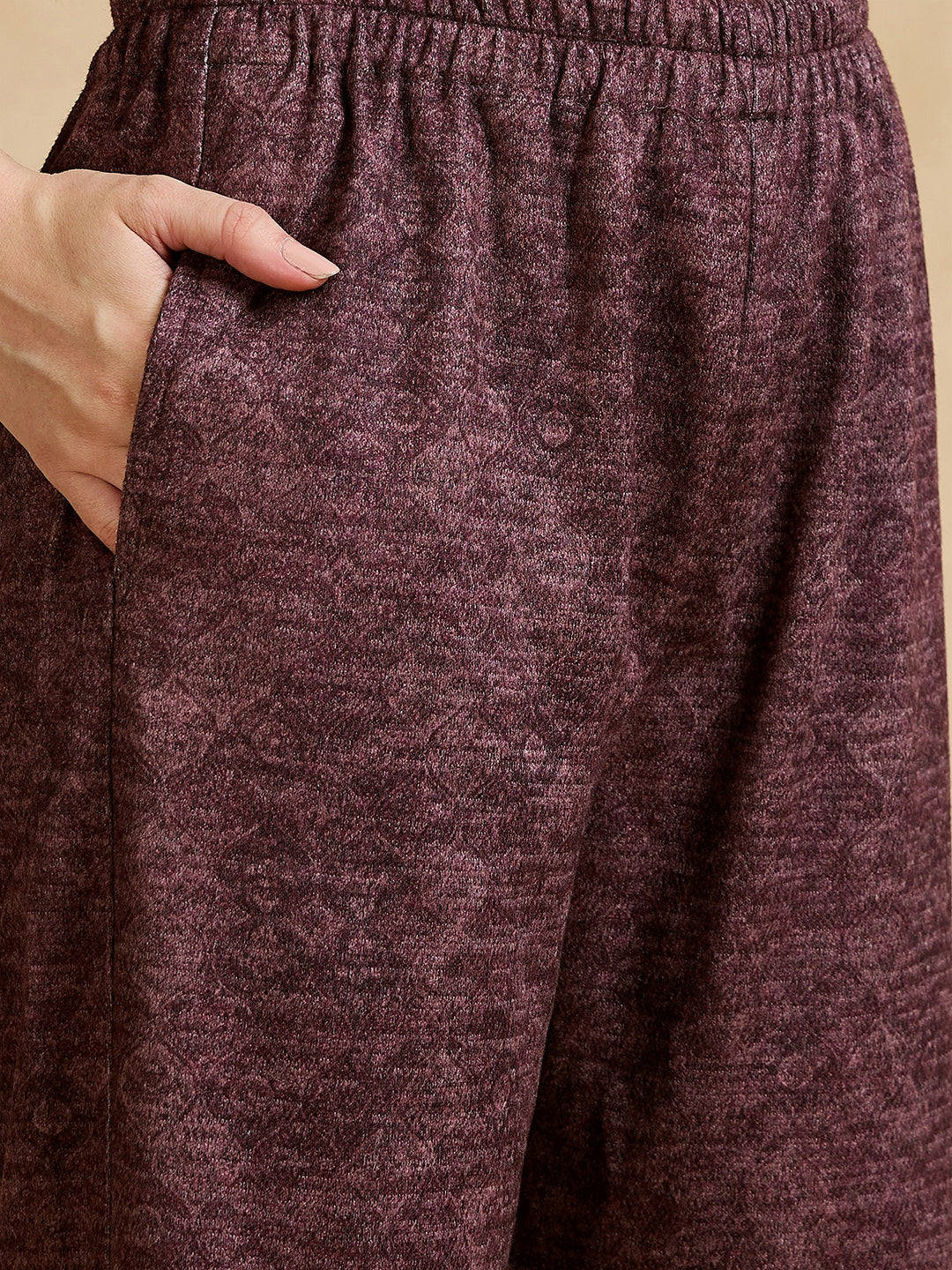 Clapton Printed Work Straight Kurta Pant With Dupatta Set Maroon