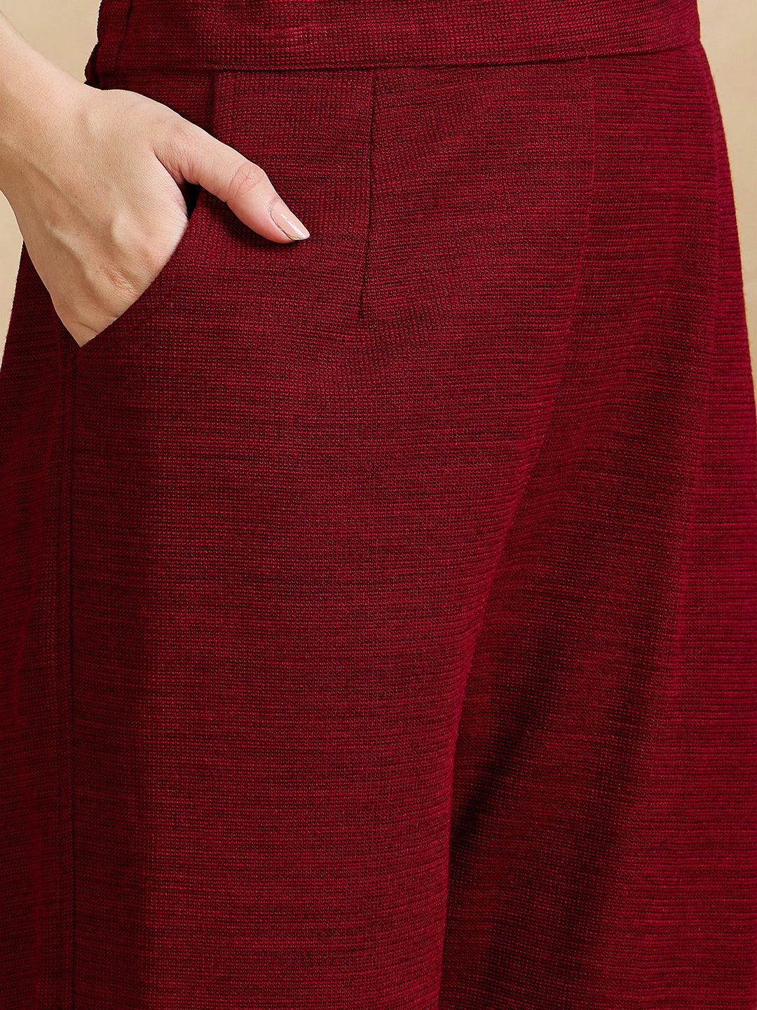 Clapton Embroidered Straight Kurta Pant With Dupatta Set Maroon