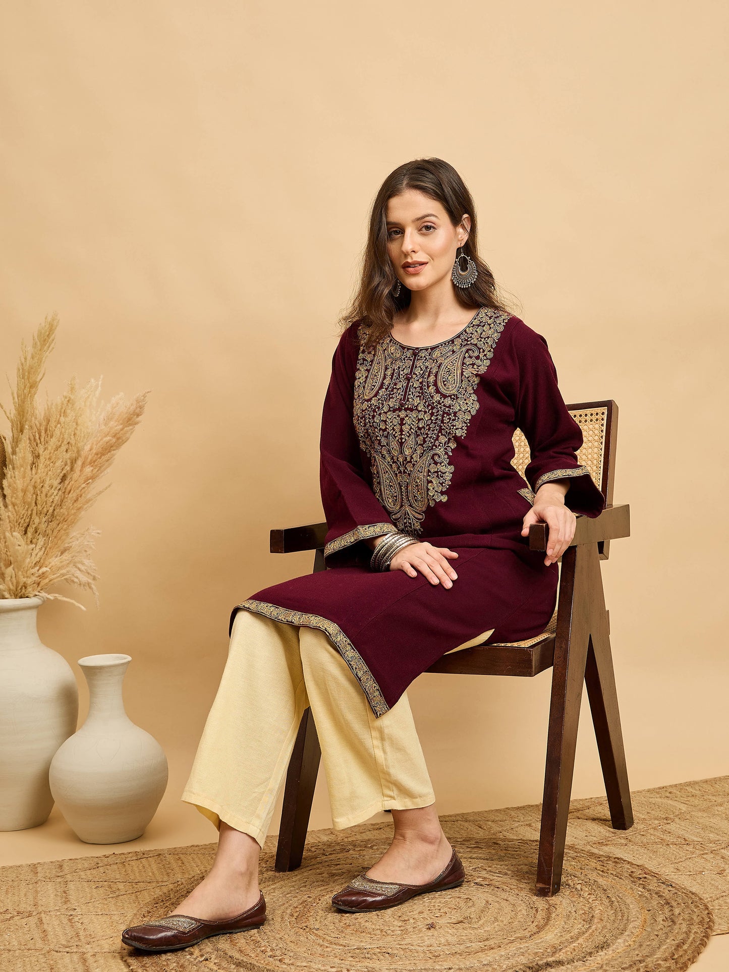 Embroidered Kashmiri Phiran (Free Size)