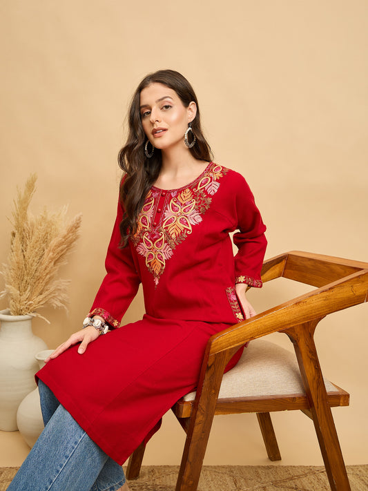 Embroidered Kashmiri Phiran (Free Size)