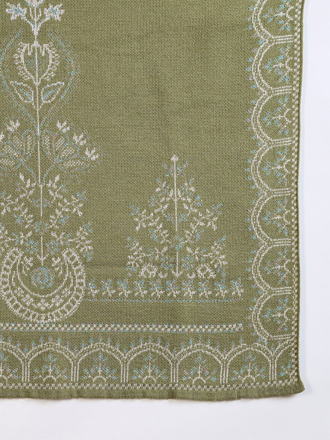 Clapton Embroidered Straight Kurta Pant With Dupatta Set Green