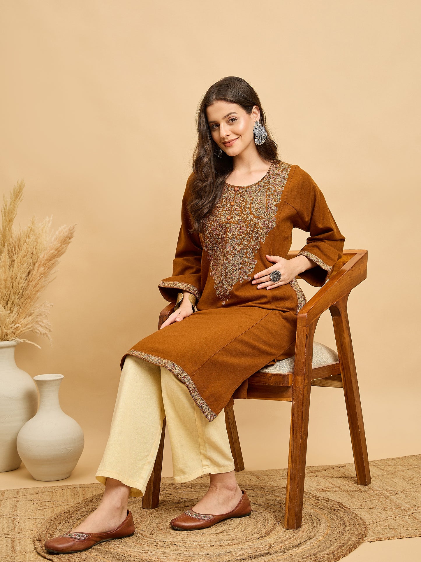 Embroidered Kashmiri Phiran (Free Size)