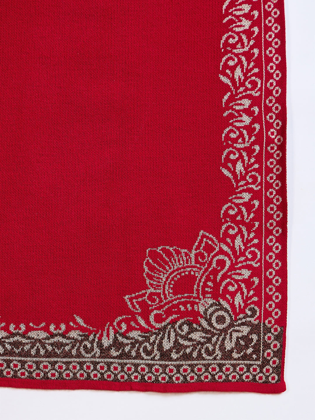 Clapton Embroidered Straight Kurta Pant With Dupatta Set Red