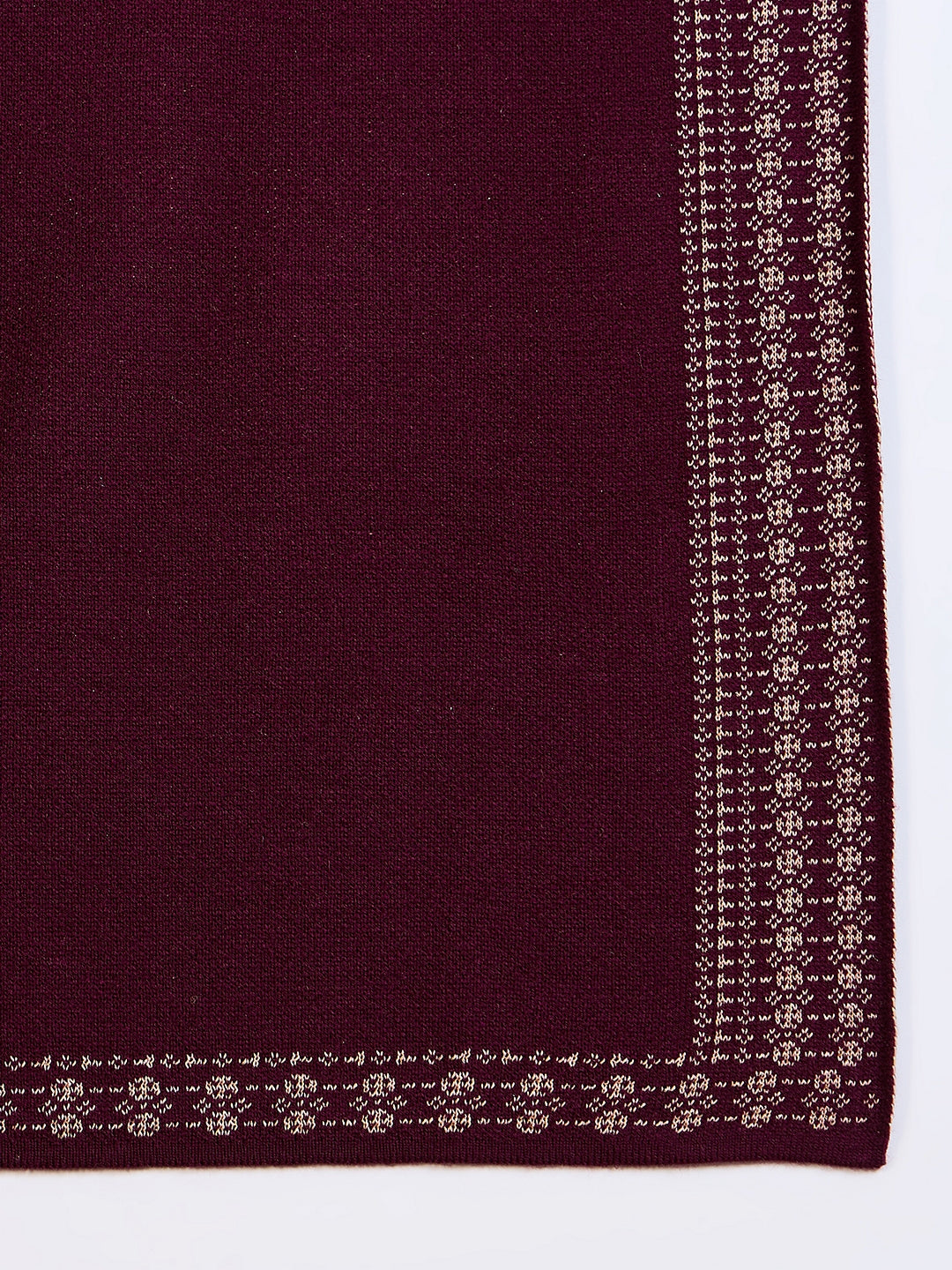 Clapton Embroidered Straight Kurta Pant With Dupatta Set Maroon