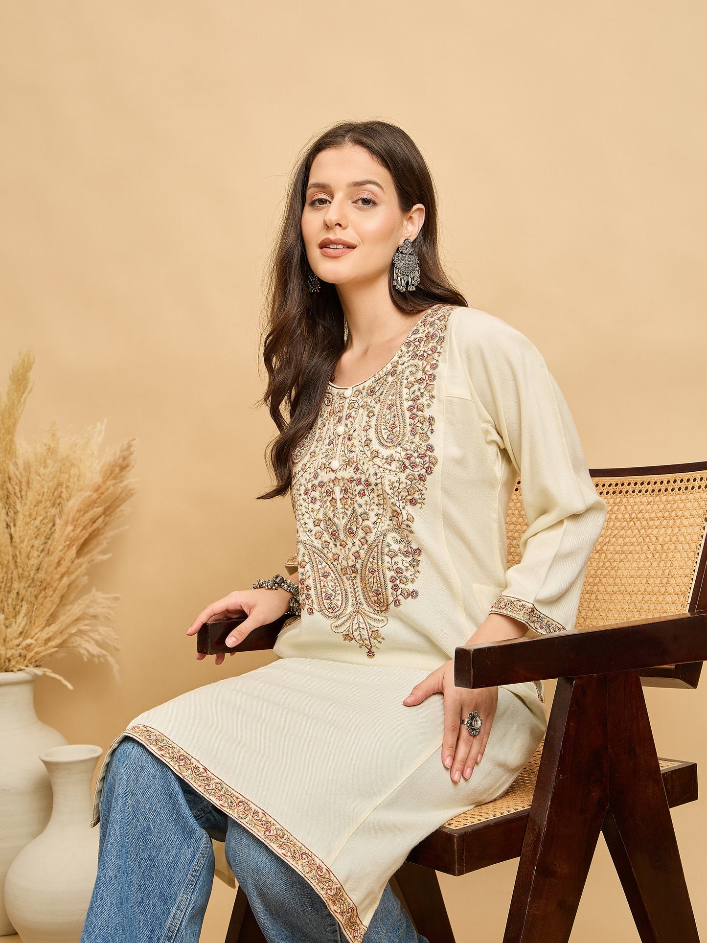 Embroidered Kashmiri Phiran (Free Size)