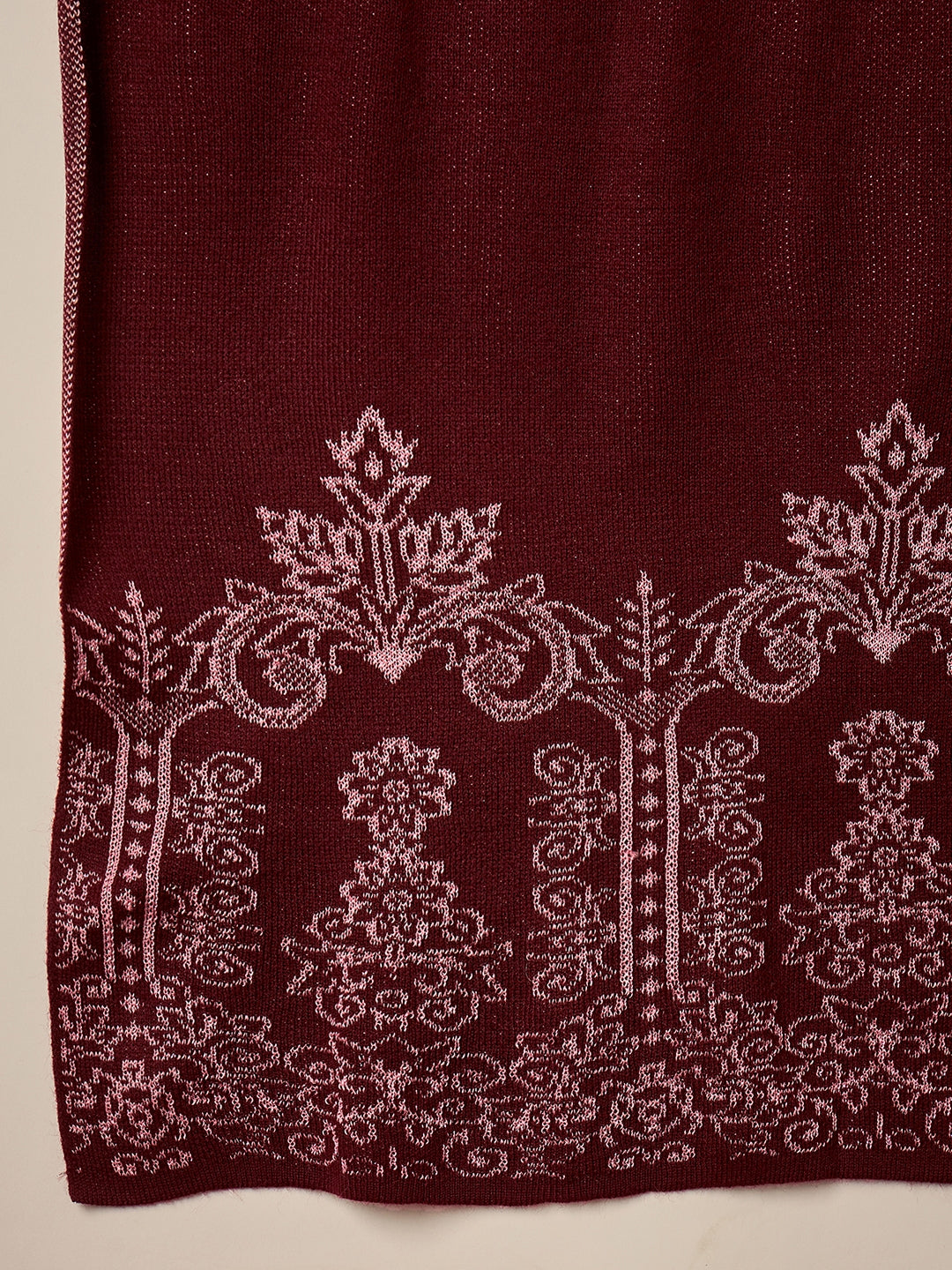 Clapton Embroidered Straight Kurta Pant With Dupatta Set Maroon
