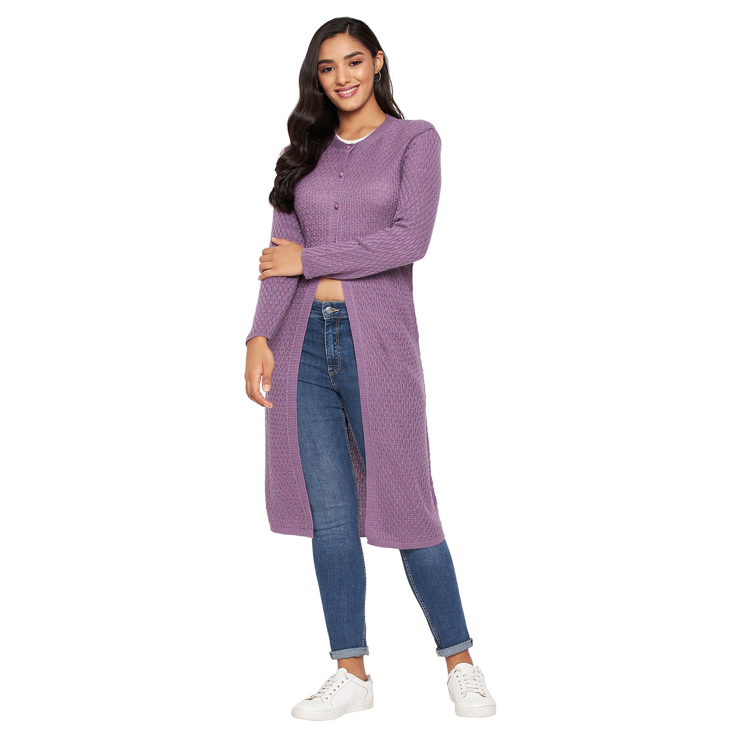 Wool Blend Round Neck Move Extra long Shrug