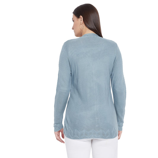 Wool Blend V Neck Sky cardigan