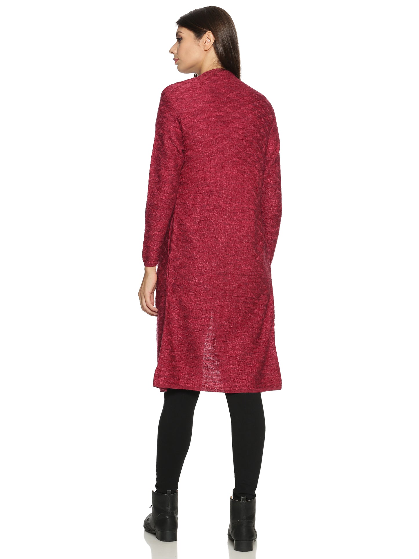 Wool Blend Round Neck Onion Extra long Shrug
