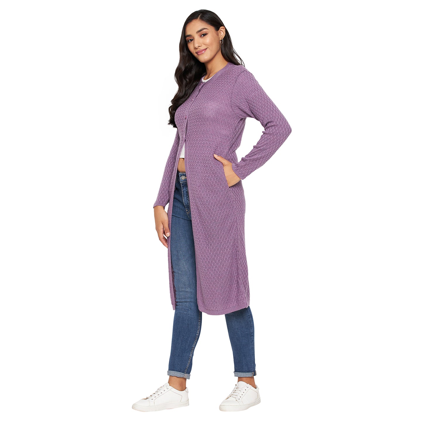 Wool Blend Round Neck Move Extra long Shrug