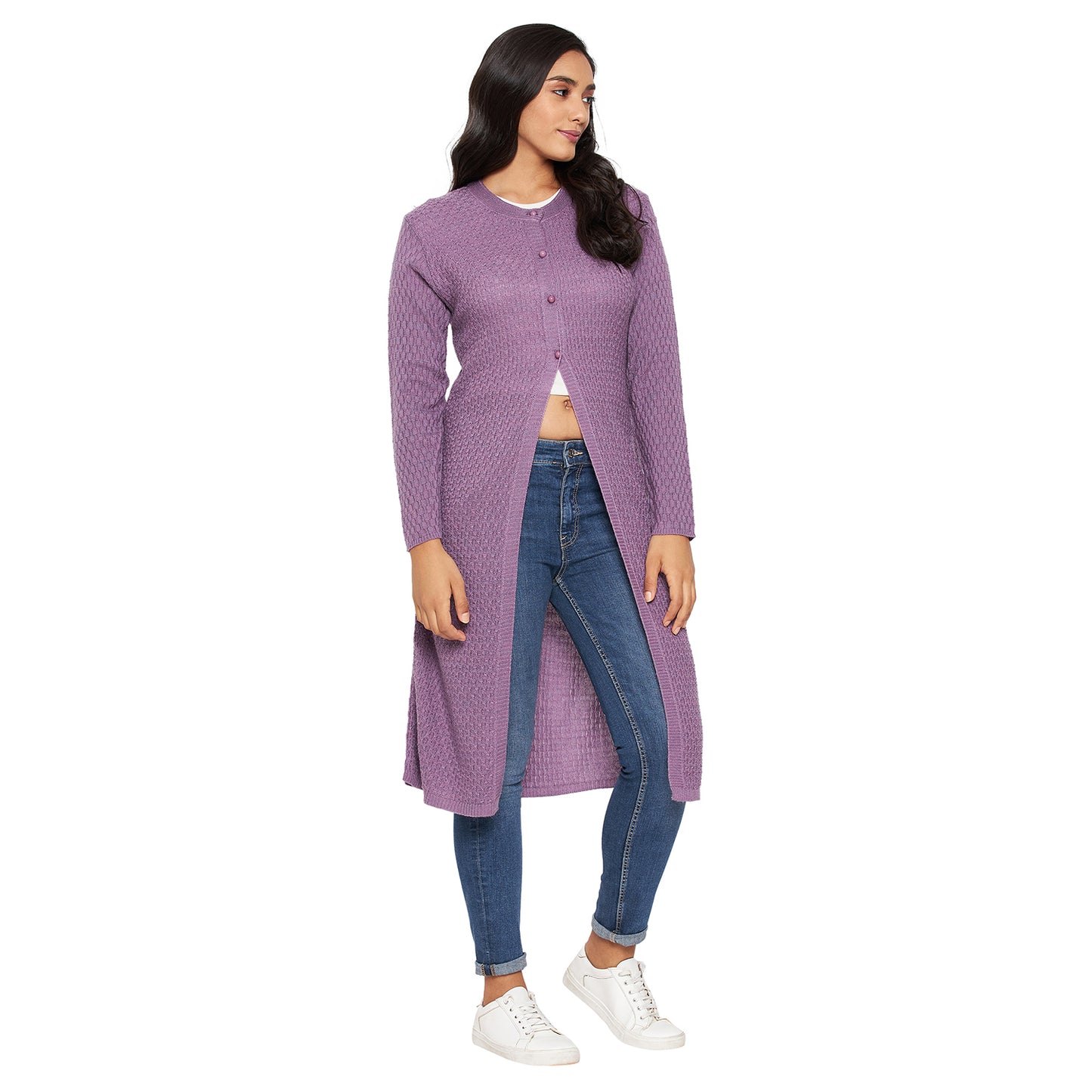 Wool Blend Round Neck Move Extra long Shrug