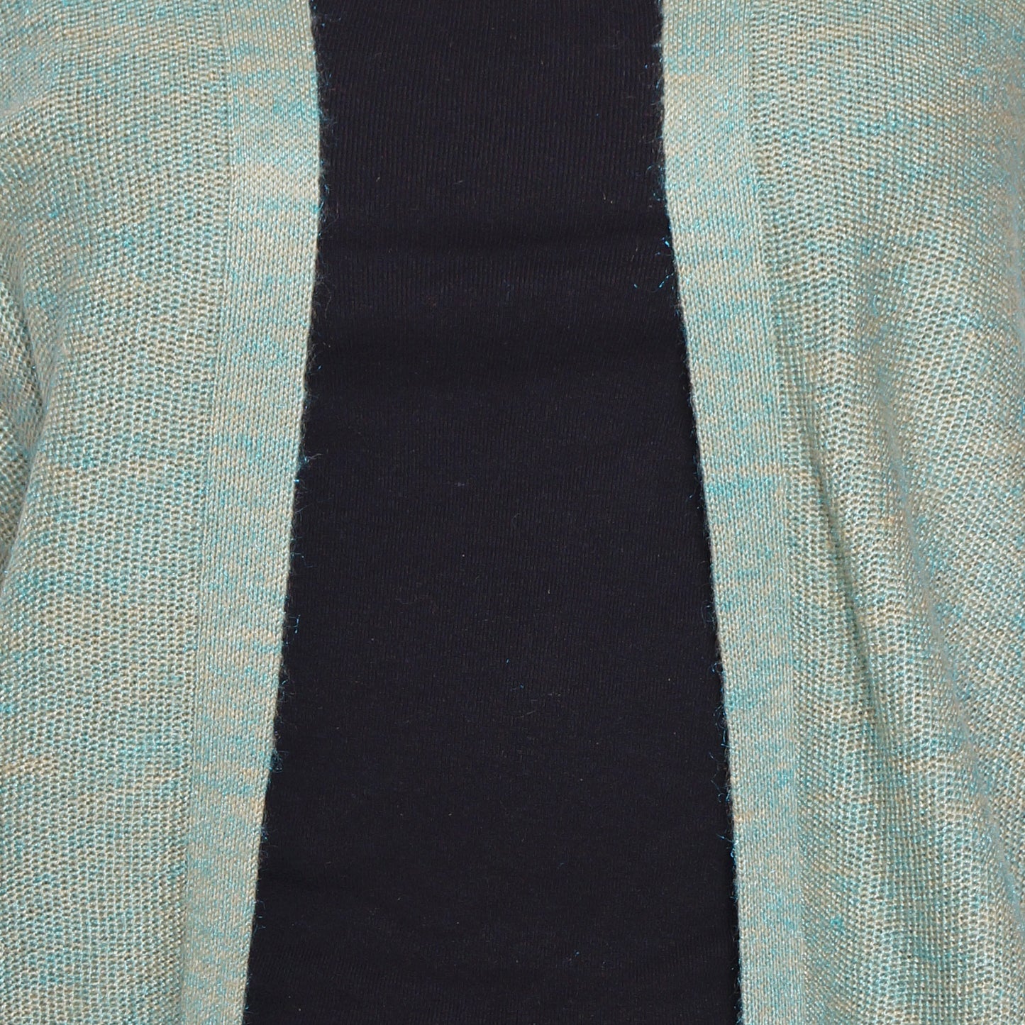 Wool Blend Round Neck Sky Long Shrug