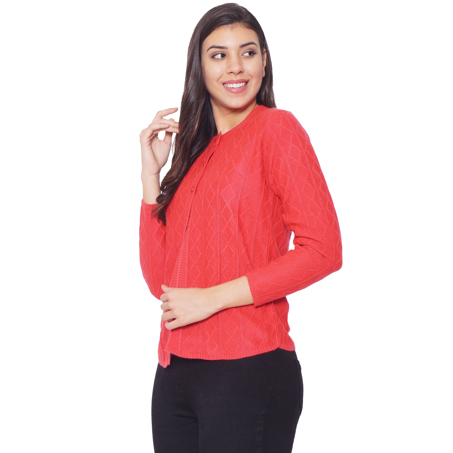 Wool Blend Round Neck Queen cardigan
