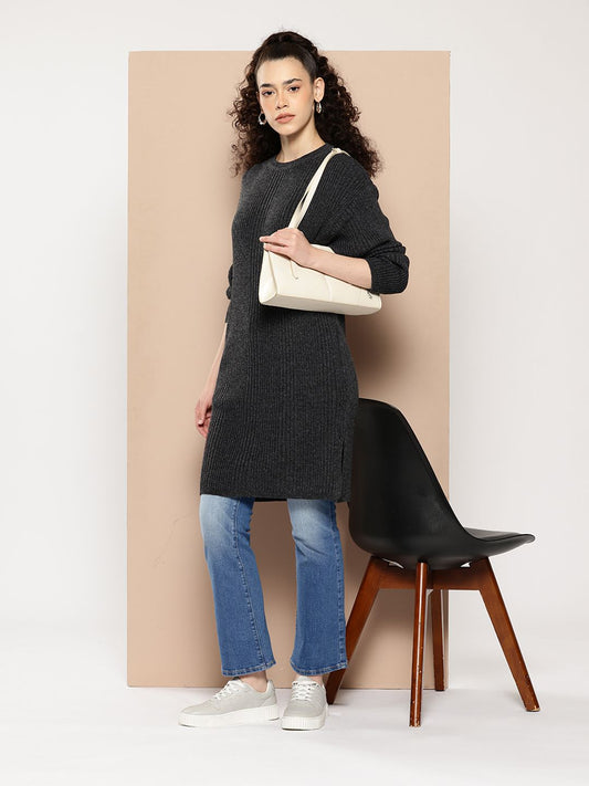 Women Knitted Long Tunic ,Button Down ,Winter Wear Women Color  Mixchar