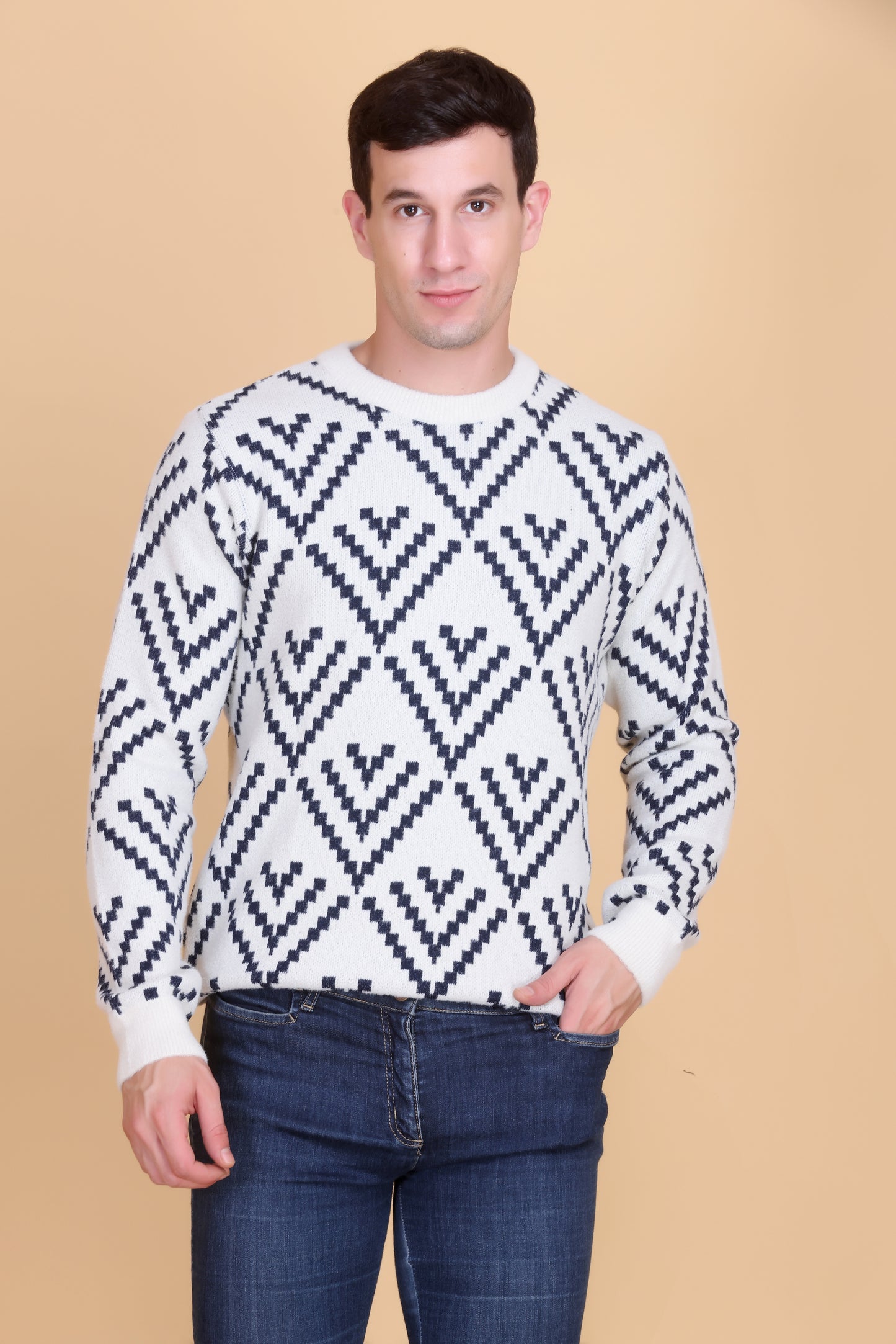 Round neck men sweater