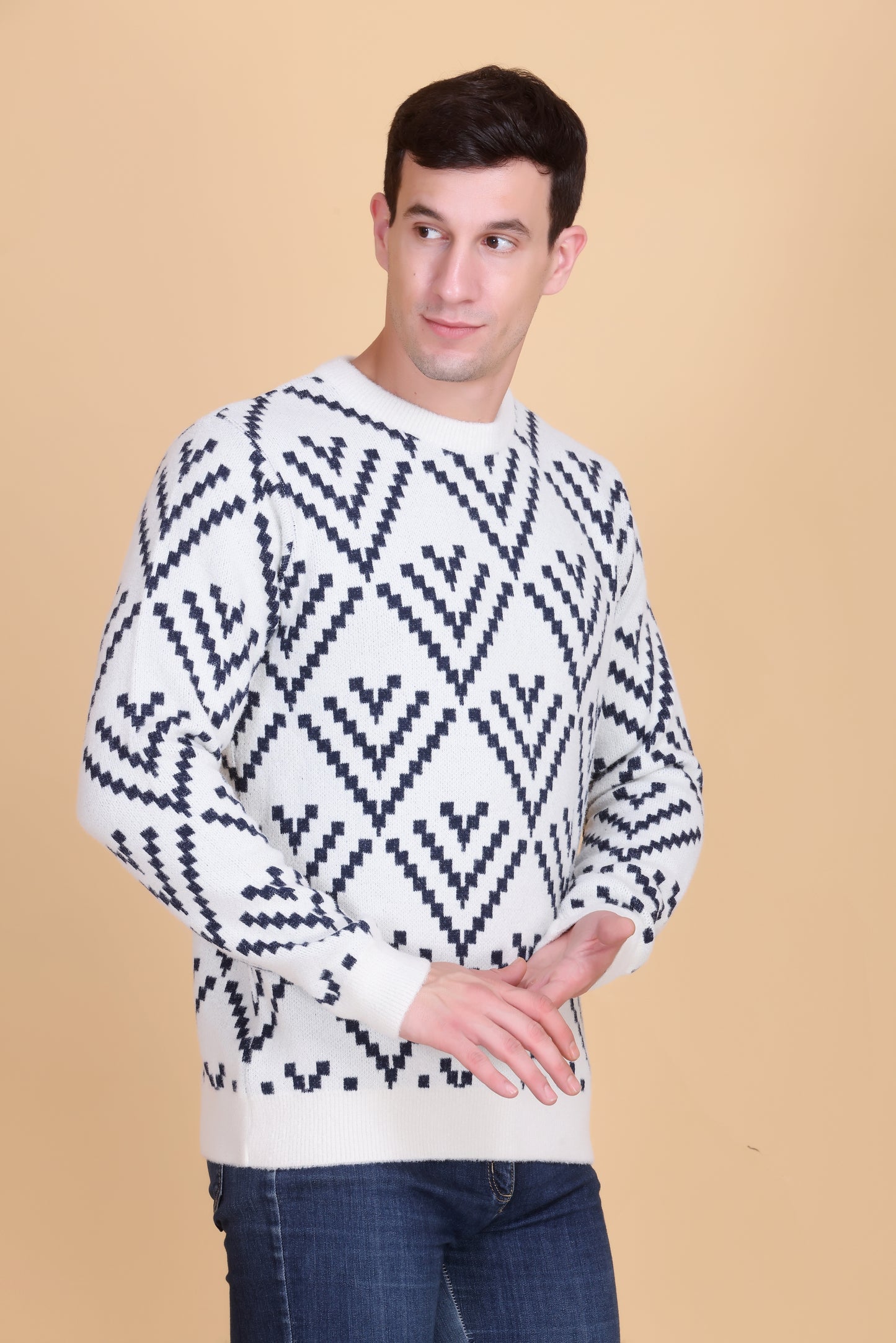 Round neck men sweater