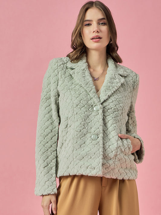 Single Breasted Woollen Blazer Regular Fit Formal Pista