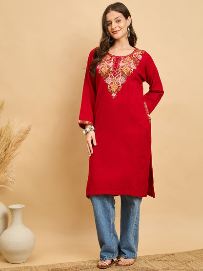Embroidered Kashmiri Phiran (Free Size)