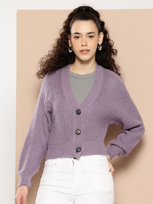 Women Knitted Cropped Cardigan Sweater