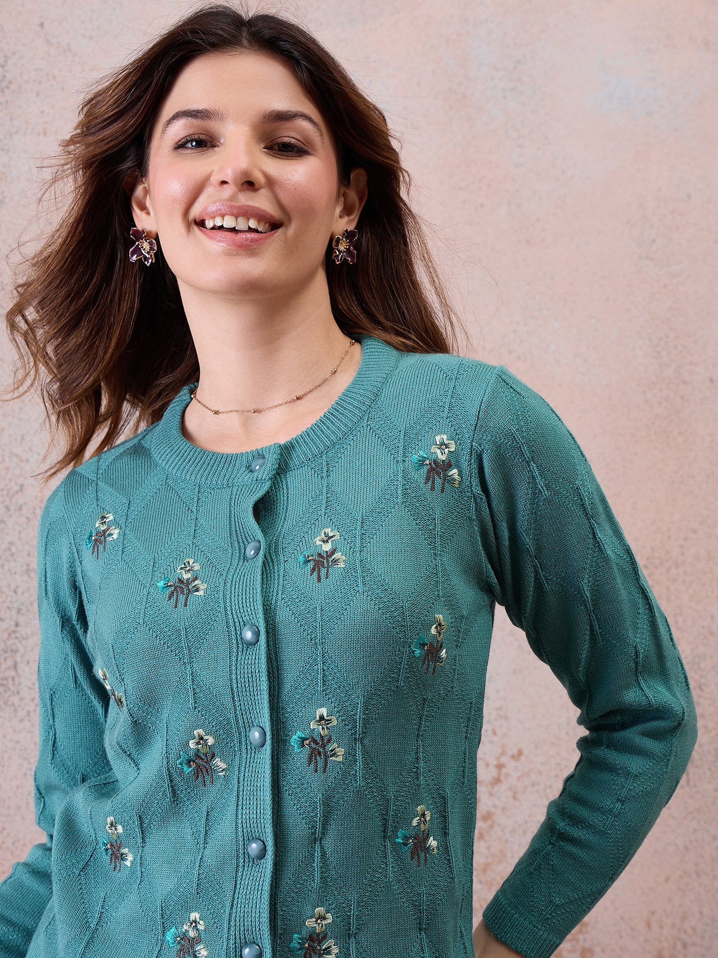 Women’s Embroidered Button-Front Knit Cardigan PISTA
