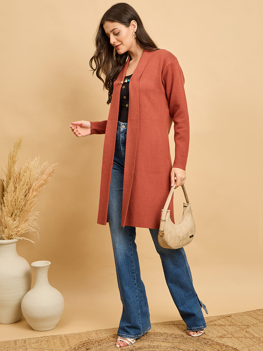 Women Knitted Long Shrug