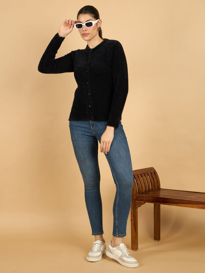 Black Winter Wear Women’s Cardigan
