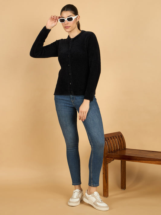 Black Winter Wear Women’s Cardigan